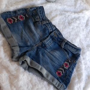 Embroidered Jean Shorts
